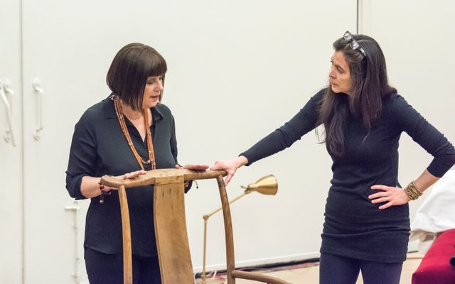 Eve Ensler and Diane Paulus in rehearsal.